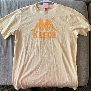 Tan and yellow kappa shirt